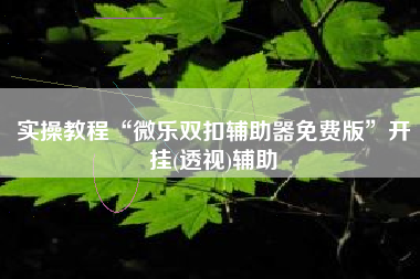 实操教程“微乐双扣辅助器免费版	”开挂(透视)辅助
