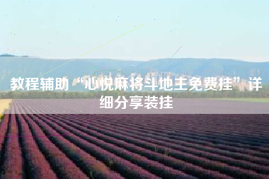 教程辅助“心悦麻将斗地主免费挂”详细分享装挂