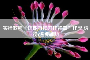 实操教程“琼戏互娱开挂神器”作弊(透视)透视辅助