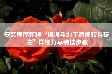 安装程序教程“闲逸斗地主透视软件玩法”详细分享装挂步骤