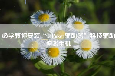 必学教你安装“wePoker辅助器”科技辅助神器手机