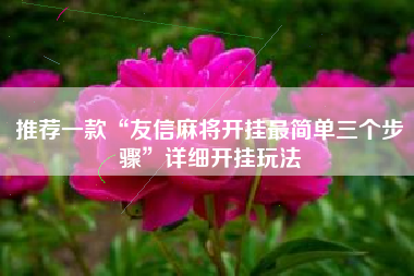 推荐一款“友信麻将开挂最简单三个步骤	”详细开挂玩法