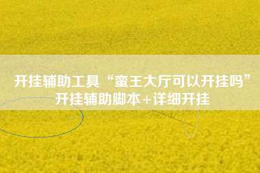 开挂辅助工具“蛮王大厅可以开挂吗”开挂辅助脚本+详细开挂