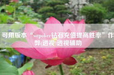 可用版本“wepoker钻石充值提高胜率”作弊(透视)透视辅助