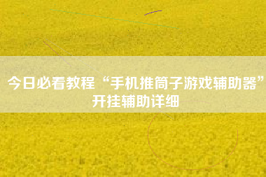 今日必看教程“手机推筒子游戏辅助器”开挂辅助详细