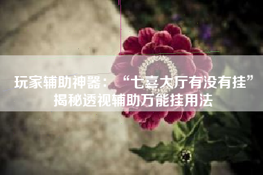 玩家辅助神器：“七喜大厅有没有挂”揭秘透视辅助万能挂用法