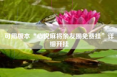 可用版本“心悦麻将亲友圈免费挂”详细开挂