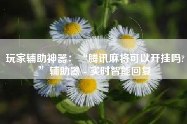 玩家辅助神器：“腾讯麻将可以开挂吗?”辅助器 - 实时智能回复